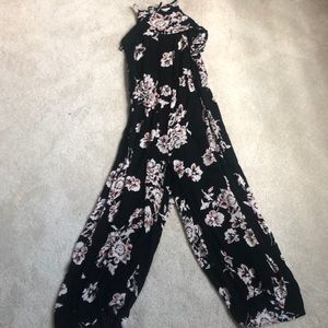 long flower print romper